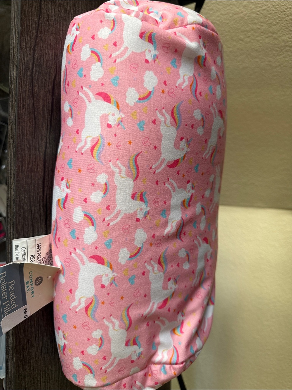 Kids Pink Unicorn Print Decorative Pillow